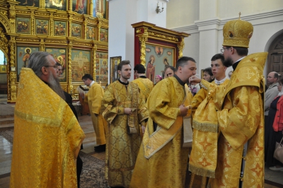 15 августа епископ Флавиан совершил Всенощное бдение кафедральном соборе г. Череповца