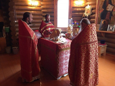 В день основания Леушинской обители в поселке Мякса совершили Литургию