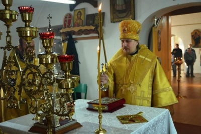 В Богоявленском храме села Городищна состоялась архиерейская служба