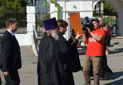 В Череповце встретили крестоходцев с иконой воина Федора Ушакова