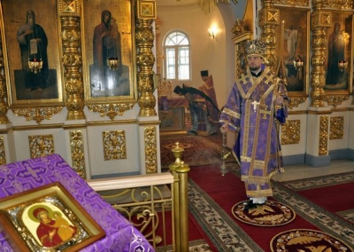 Епископ Флавиан совершил Литургию Преждеосвященных даров в среду первой седмицы Великого поста