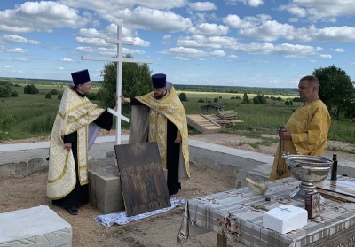 Чин закладки храма Леонтия Ростовского состоялся в деревне Борисоглебское Вологодского района