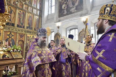 В день памяти преподобного Иоанна Лествичника митрополит Игнатий совершил Литургию в храме Покрова на Торгу