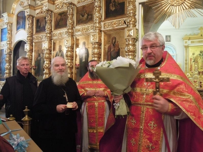 Ключаря Архиерейского Воскресенского подворья иерея Сергия Щербакова поздравили с юбилеем