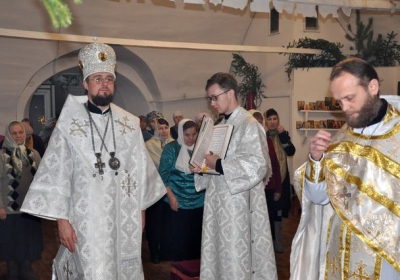 Епископ Флавиан возглавил Божественную литургию в Богоявленском храме города Белозерска