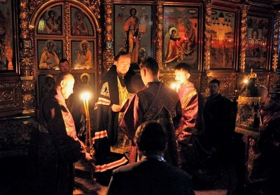 Епископ Флавиан совершил вечерню с чином прощения в кафедральном соборе Афанасия и Феодосия Череповецких