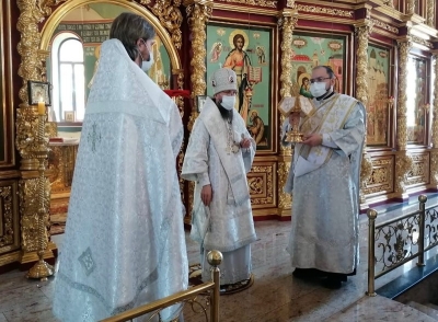 В праздник Вознесения Господня епископ Игнатий совершил Литургию в кафедральном соборе города Череповца