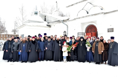 Епископ Флавиан, клирики и миряне Вологодской епархии поздравили митрополита Игнатия с днем тезоименитства
