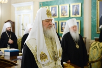 В Патриаршей резиденции в Даниловом монастыре прошло заседание Священного Синода Русской Православной Церкви