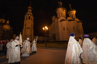 В праздник Светлого Христова Воскресения митрополит Игнатий возглавил торжественное богослужение в Софийском соборе в Вологде