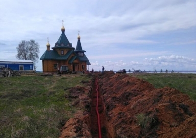 Троицкий храм деревни Городище подключен к электросети