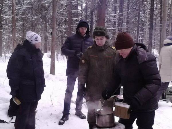 Военная дружина имени Дмитрия Донского совершила зимний поход в День защитника Отечества