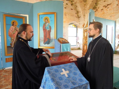 В Пасхальную седмицу епископ Флавиан посетил Покровский храм деревни Конечное