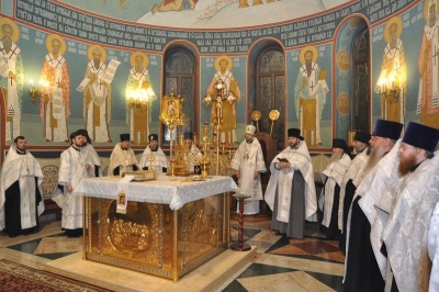 В Рождество Христово епископ Флавиан совершил великую вечерню в кафедральном соборе Череповца