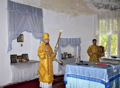 Епископ Флавиан совершил первое за столетие архиерейское богослужение в храме деревни Большая Шорманга
