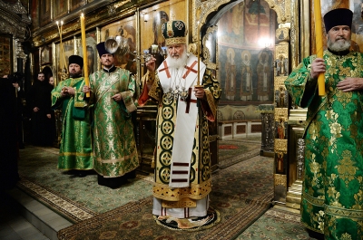 Епископ Игнатий в канун дня преставления Преподобного Сергия Радонежского принял участие во всенощном бдении в Троице-Сергиевой Лавре