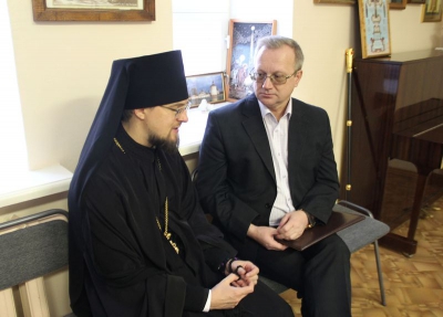 Состоялась рабочая встреча епископа Флавиана с руководителем Отдела по связям с общественностью мэрии Череповца
