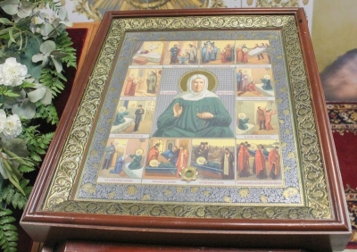 В Воскресенский кафедральный собор прибыла икона с частицей мощей святой блаженной Матроны Московской