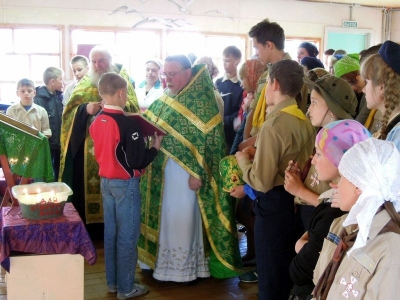 В лагере юных разведчиков совершена Божественная литургия
