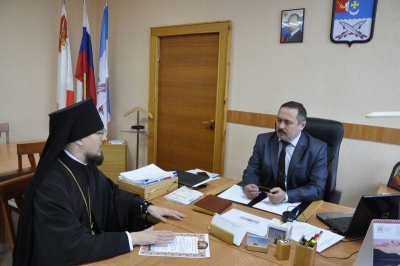 Епископ Флавиан встретился с главой Белозерского района Е.В. Шашкиным