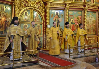 Епископ Флавиан совершил Божественную литургию в кафедральном соборе Афанасия и Феодосия Череповецких