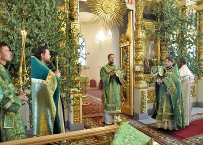 Епископ Флавиан возглавил Божественную литургию в день Святой Троицы