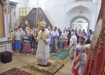 Епископ Флавиан совершил Божественную литургию в праздник Преображения Господня