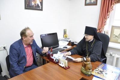 Состоялась рабочая встреча епископа Флавиана и директора Камерного театра Леонида Лаврова